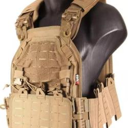 Veste tactique Porte Plaque Airsoft detache rapide - Coyote - Swiss Arrms