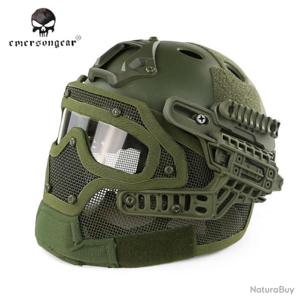Casque tactique Emerson G4 PJ int�gral +grille - Olive