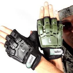 Mitaines Normes CE - Coque terrains noir-vert taille S/M - DUKE