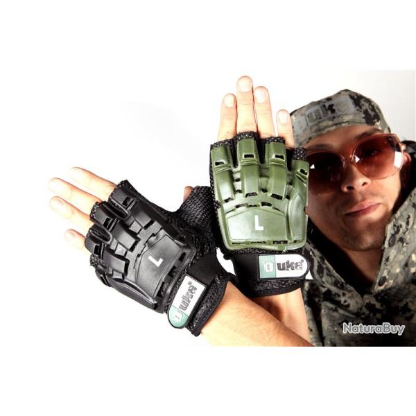 Mitaines Normes CE - Coque terrains noir-vert taille S/M - DUKE