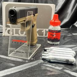 Pack pr&ecirc;t &agrave; tirer PISTOLET "GLOCK 17 GEN5" - CO2 - CAL BB/4.5MM - BLACK COYOTE