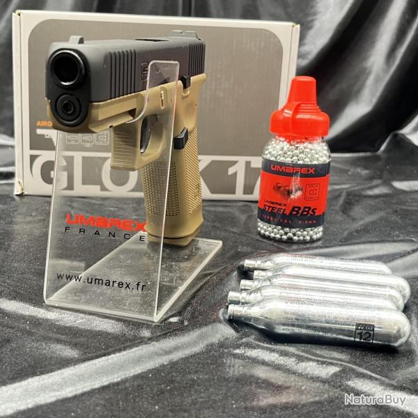 Pack pr�t � tirer PISTOLET "GLOCK 17 GEN5" - CO2 - CAL BB/4.5MM - BLACK COYOTE