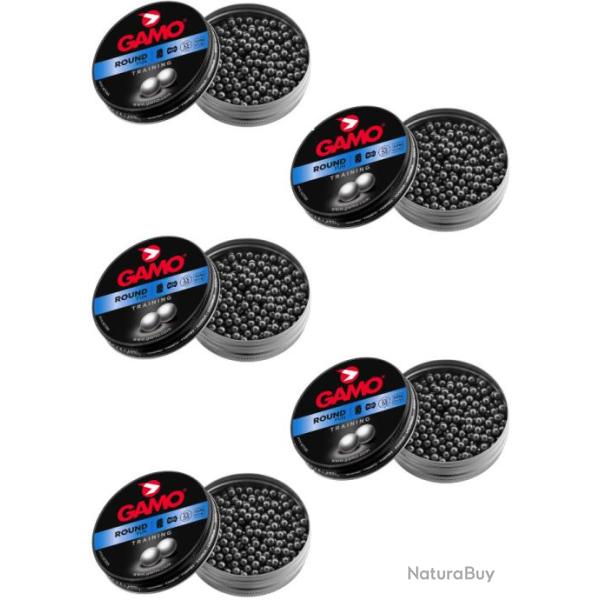 Lot de 5 bo�tes de 500 plombs ROUND FUN 4,5 mm - GAMO