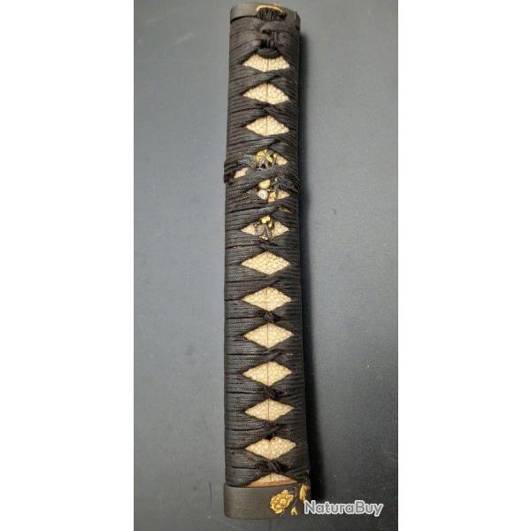 TSUKA POIGNEE DE SABRE JAPONAIS KATANA MOTIF PIVOINES Collection Tr�s bon Japon XIX eme