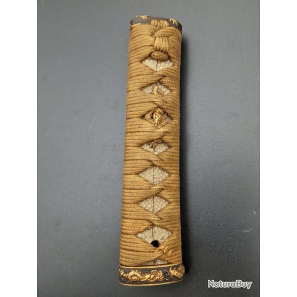 TSUKA POIGNEE DE SABRE JAPONAIS WAKIZASHI MOTIF DRAGON Collection Tr�s bon  Japon XIX eme