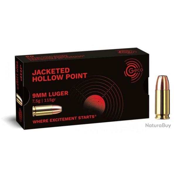GECO 9X19 JHP 115gr (tte creuse)