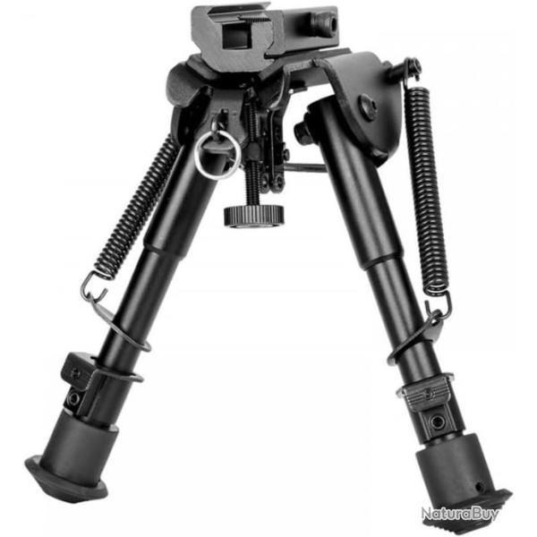 BF24 - Bipied aluminium noir 6 pouces PEREGRINE AIRSOFT