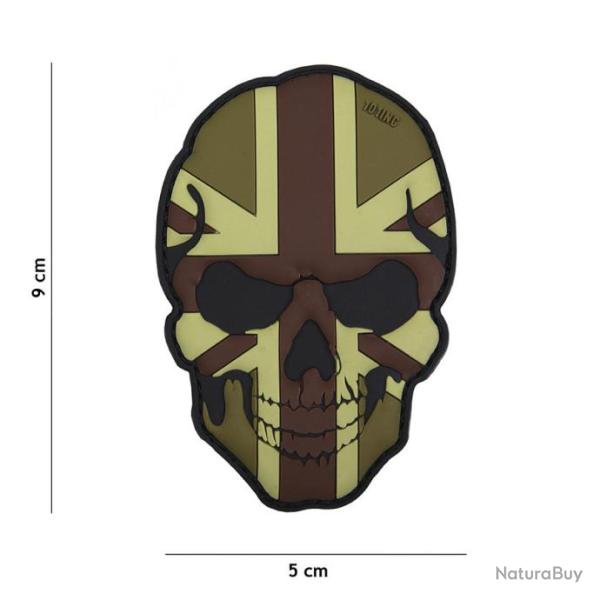 PATCH EN 3D   ET PVC SKULL  - U.K - CAMOUFLAGE