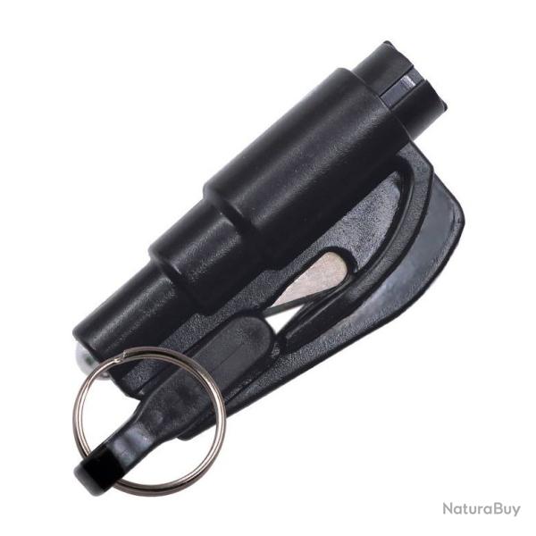 Porte-Cls 2 en 1 : Coupe Ceinture de Scurit & Brise Vitres en cas d'urgences