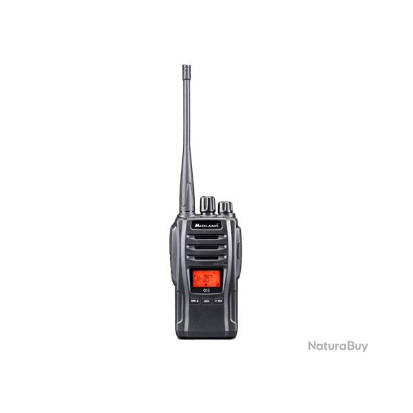 Midland Talkie-walkie G13 Noir Radio PMR446 | LCD | IPX4 | 500mW