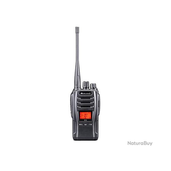 Midland Talkie-walkie G13 Noir Radio PMR446 | LCD | IPX4 | 500mW