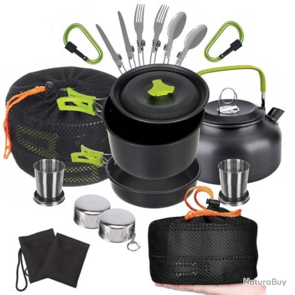 Set de cuisine de camping RELOAD 18 en 1  Bouilloire, Po�le, Casserole, Couverts...