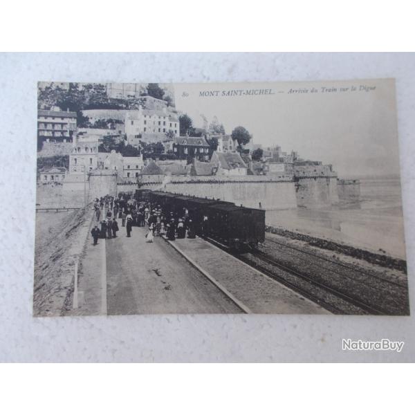 autre carte postale  autre vue de la voie f�rr�e du mont st michel!!!!