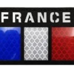 Ecusson/patch 2 France - Noir - velcro - 8 x 5 cm - Livraison gratuite