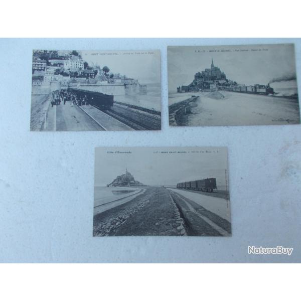 lot carte postale voie ferr�e du mont st michel ,bon �tat