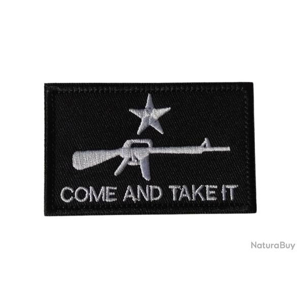 Patch Come and take it - Noir - velcro - Livraison gratuite