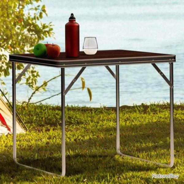 RELOAD CAMP - Table de Camping ou Jardin Longueur 70 x 50 x 60 cm Marron Fonc�