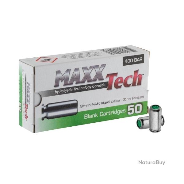 Promo1 !! Cartouche  blanc MAXXTECH cal.9mm pak par 50