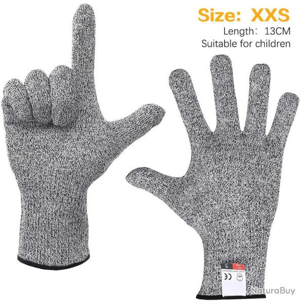 Gants de Protection Anti Coupure Cuisine Bricolage-A-XXS