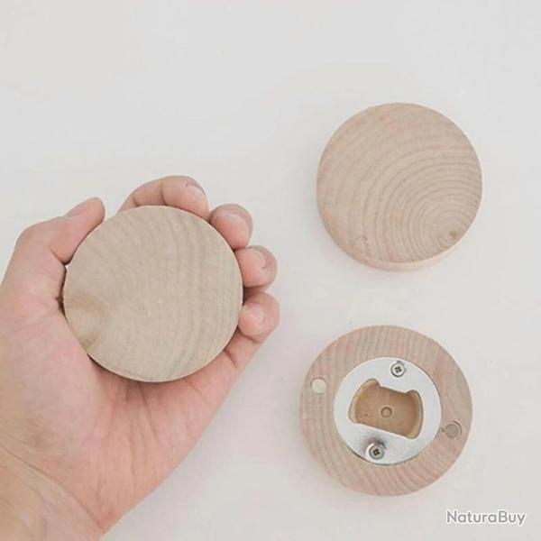D�capsuleur en bois aimant� personnalisable