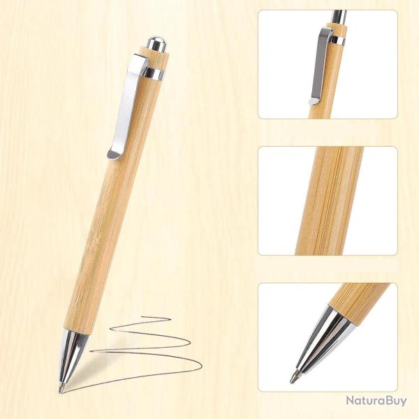 Stylo � bille en bois de bambou encre noire � personnaliser