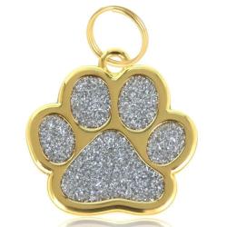 Pendentif patte de chien Argent / Dor&eacute; pour animaux de compagnie personnalisable
