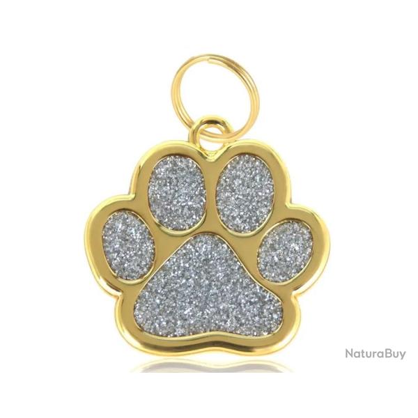 Pendentif patte de chien Argent / Dor� pour animaux de compagnie personnalisable