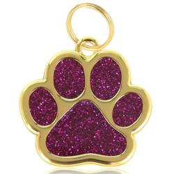 Pendentif patte de chien Rose-Rouge / Dor&eacute; pour animaux de compagnie personnalisable