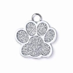 Pendentif patte de chien Argent&eacute; / Argent&eacute; pour animaux de compagnie personnalisable