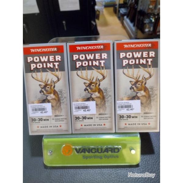 Lot de trois bo�tes de balles winchester power point calibre 30-30 win 170gr