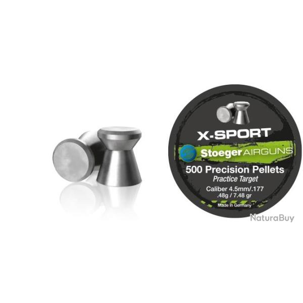 Stoeger boite de 500 plomb a air X-SPORT 4.5mm 0.48g 1 boite / 500 plombs