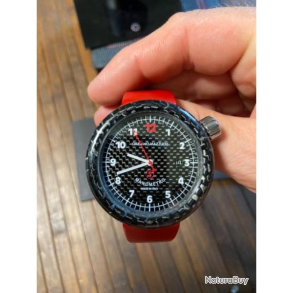 MONTRE GIULIANO MAZZUOLI MANOM�TRE SPORT NOS CARBONE COMPL�TE AVEC BO�TE D'ORIGINE.