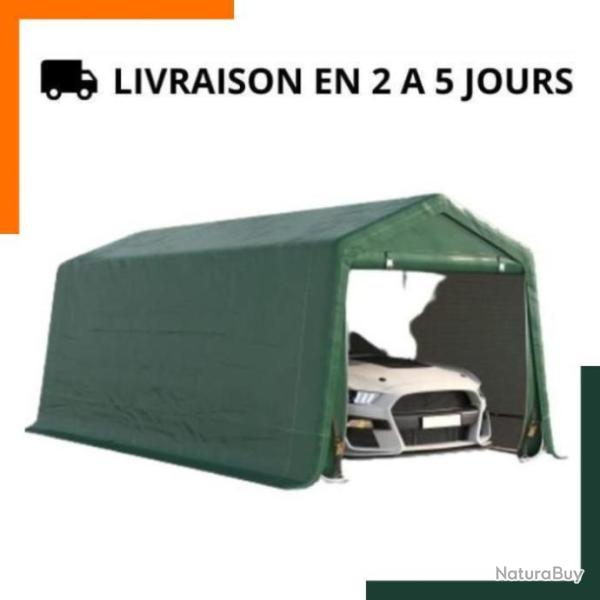 Garage pour voiture 6 x 3 m - Anti-UV - Anti gr�le - Imperm�able -180 g/m� -  Vert arm�e