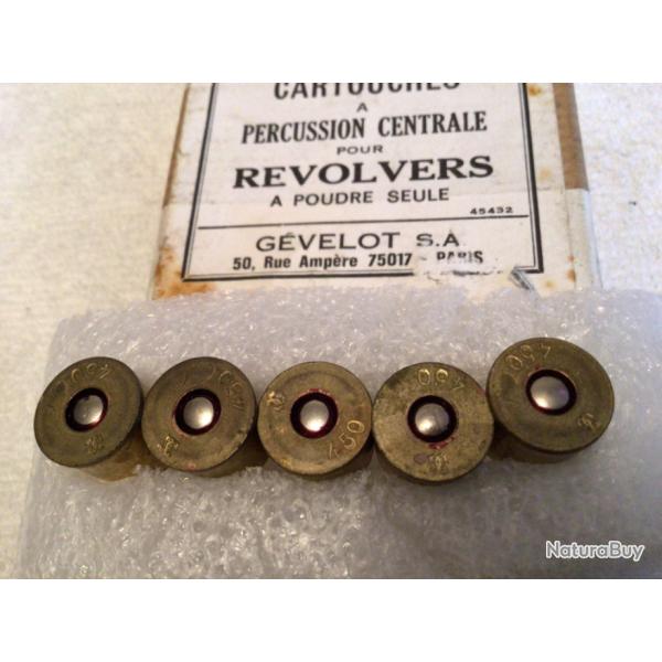 5 RARE CARTOUCHES � BLANC BULLDOG 12m/m ( 450 )