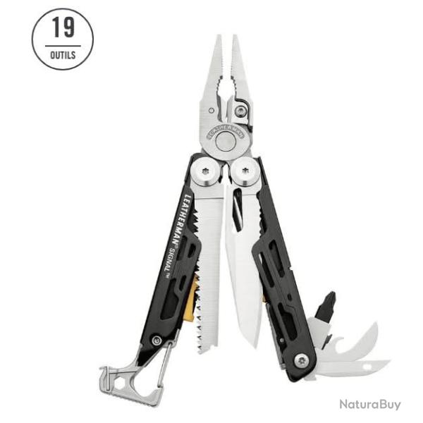 832265 - Leatherman Signal multitool 19 fonctions acier 420HC outdoor Argent et noir