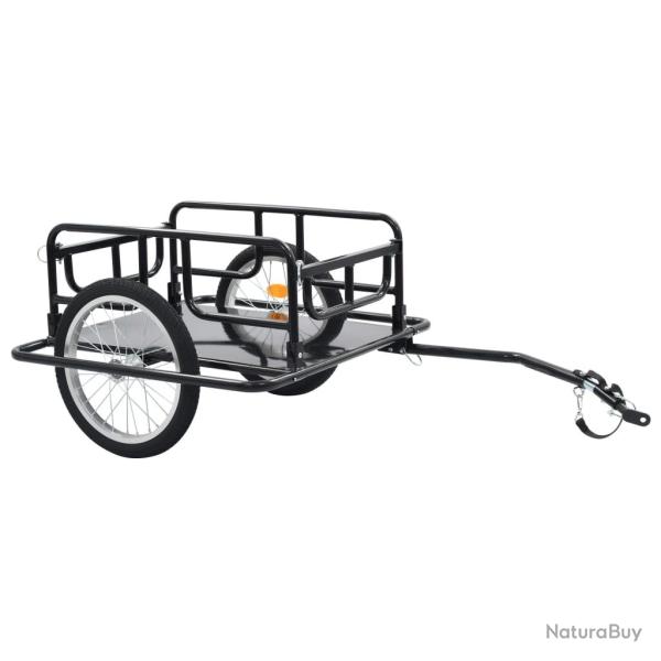 Remorque de bicyclette 130 x 73 x 48,5 cm acier noir 02_0021141