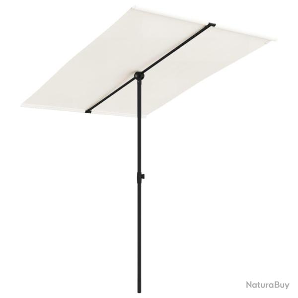 Parasol d'extrieur avec mt en aluminium 2 x 1,5 m blanc sable 02_0021267