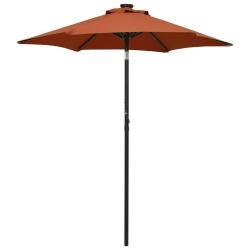 Parasol avec lumi&egrave;res led terre cuite 200 x 211 cm aluminium 02_0008095