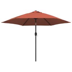 Parasol d'ext&eacute;rieur avec m&acirc;t m&eacute;tallique terre cuite 300 cm 02_0008271