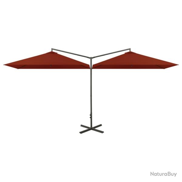 Parasol double avec m�t en acier terre cuite 600 x 300 cm 02_0008436