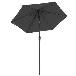 Parasol de jardin 2 m ombrelle protection UPF 50+ m&acirc;t et baleines en m&eacute;tal inclinable socle non inc