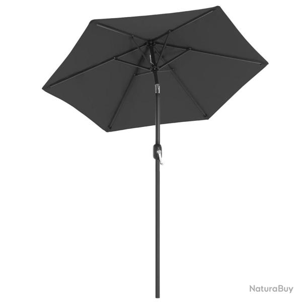 Parasol de jardin 2 m ombrelle protection UPF 50+ m�t et baleines en m�tal inclinable socle non inc