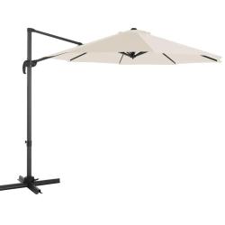 Parasol d&eacute;centr&eacute; de jardin ombrelle de terrasse rotatif &agrave; 360&deg; diam&egrave;tre 3 m protection salaire upf