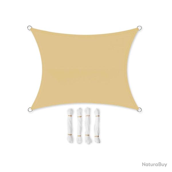 3 x 4 m voile d'ombrage hydrofuge 93% de protection uv en polyester r�sistant � la d�chirure r�sist