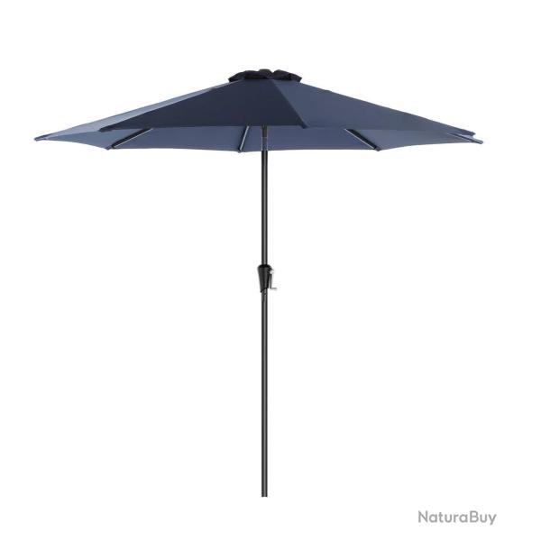 Parasol de jardin �3 m ombrelle protection UPF 50+ toile polyester octogonale inclinable manivelle