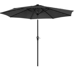 Parasol de jardin avec ampoules led &agrave; &eacute;nergie solaire ombrelle de terrasse diam&egrave;tre 3 m protection