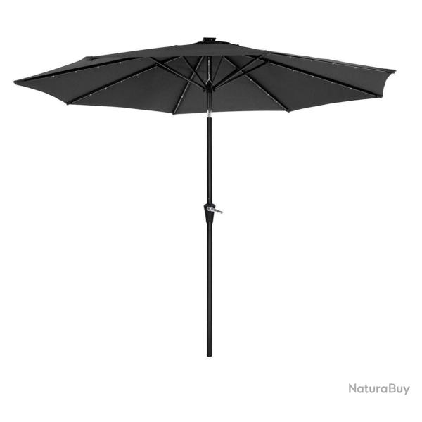 Parasol de jardin avec ampoules led � �nergie solaire ombrelle de terrasse diam�tre 3 m protection