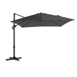 Parasol d&eacute;centr&eacute; de jardin 3 x 3 m ombrelle de terrasse toile carr&eacute;e protection solaire upf 50+ rot