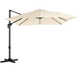 Parasol d&eacute;centr&eacute; de jardin 3 x 3 m ombrelle de terrasse toile carr&eacute;e protection solaire upf 50+ rot