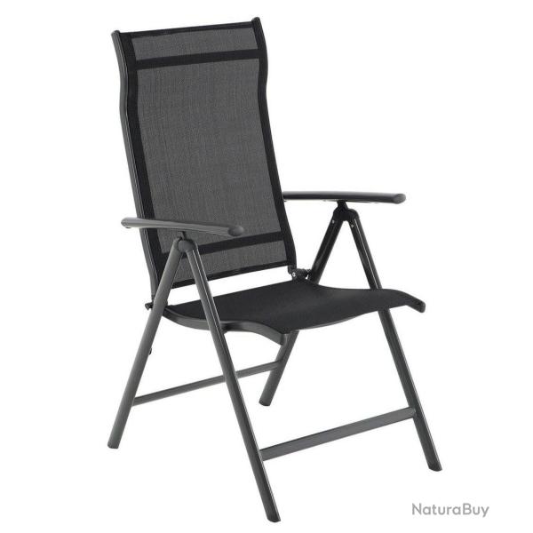 Chaise de jardin pliable si�ge d'ext�rieur cadre en aluminium robuste dossier r�glable sur 8 positi